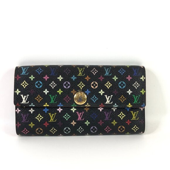 Louis Vuitton Accessories - 【12MK】Lv Black Multicolor Sarah Wallet Sku# 85691 (Gently Used, Loose stitch)